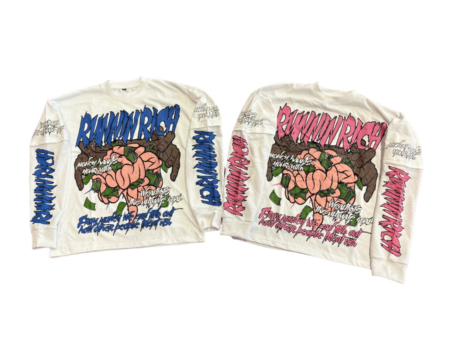 RUNNIN RICH LONG SLEEVE THERMAL GRAPHIC TEE
